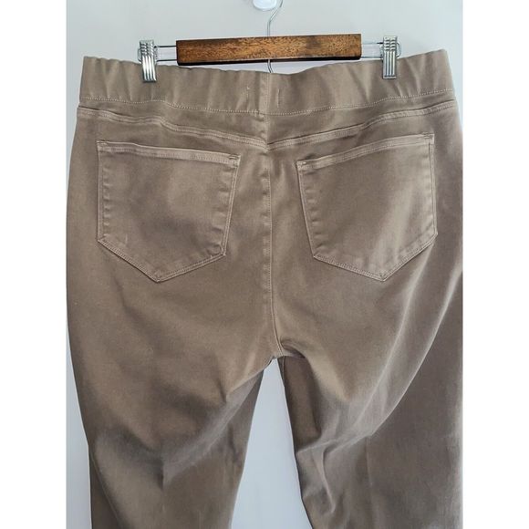 NYDJ Pull On Jegging Jeans Elastic Tan Brown Skinny Stretch Neutral High Rise 16 - Picture 5 of 14